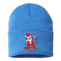 Dabbing Santa Curling Player Curling Broom Curler Curling Sustainable Knit Beanie