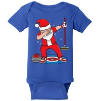 Dabbing Santa Curling Player Curling Broom Curler Curling Baby Bodysuit
