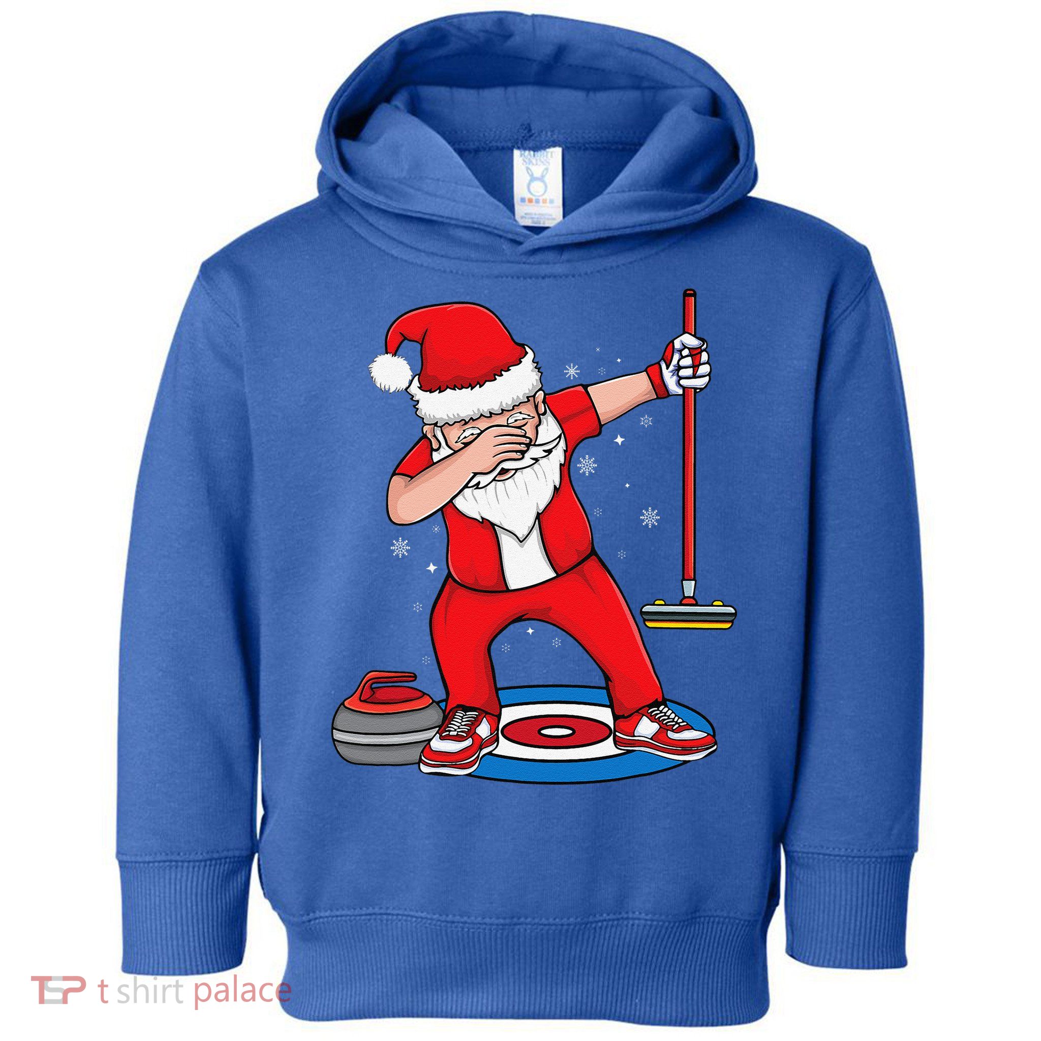 Dabbing Santa Curling Player Curling Broom Curler Curling Toddler Hoodie