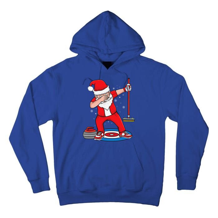 Dabbing Santa Curling Player Curling Broom Curler Curling Tall Hoodie