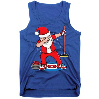 Dabbing Santa Curling Player Curling Broom Curler Curling Tank Top
