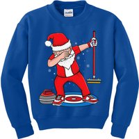 Dabbing Santa Curling Player Curling Broom Curler Curling Kids Sweatshirt