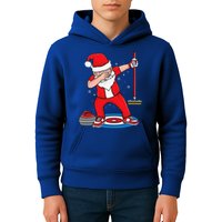 Dabbing Santa Curling Player Curling Broom Curler Curling Kids Hoodie