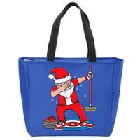 Dabbing Santa Curling Player Curling Broom Curler Curling Zip Tote Bag