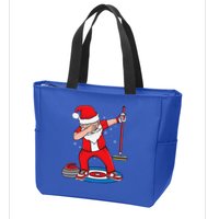 Dabbing Santa Curling Player Curling Broom Curler Curling Zip Tote Bag