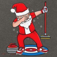 Dabbing Santa Curling Player Curling Broom Curler Curling Cotton Canvas Backpack