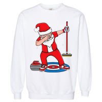 Dabbing Santa Curling Player Curling Broom Curler Curling Garment-Dyed Sweatshirt