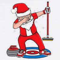 Dabbing Santa Curling Player Curling Broom Curler Curling Garment-Dyed Sweatshirt