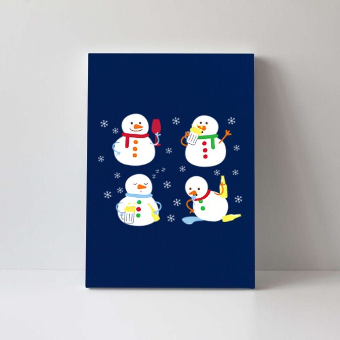 Drunk Snowmen Christmas Canvas