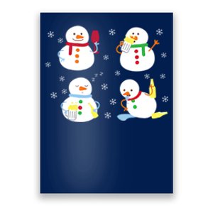 Drunk Snowmen Christmas Poster