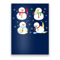 Drunk Snowmen Christmas Poster