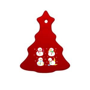 Drunk Snowmen Christmas Ceramic Tree Ornament