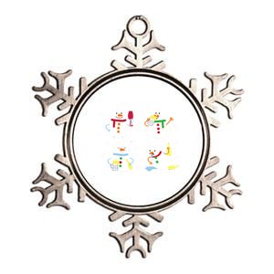 Drunk Snowmen Christmas Metallic Star Ornament