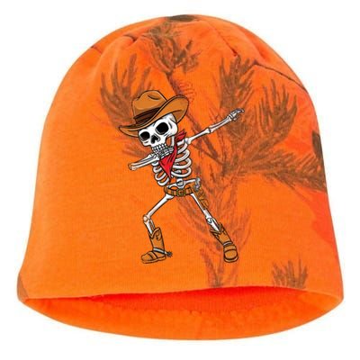 Dabbing Skeleton Cow Halloween Gift Kati - Camo Knit Beanie