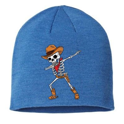 Dabbing Skeleton Cow Halloween Gift Sustainable Beanie