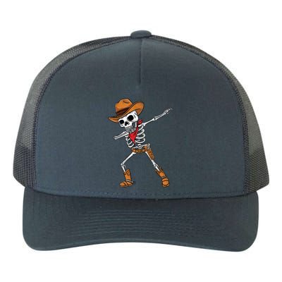 Dabbing Skeleton Cow Halloween Gift Yupoong Adult 5-Panel Trucker Hat