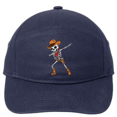 Dabbing Skeleton Cow Halloween Gift 7-Panel Snapback Hat