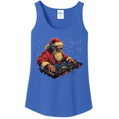 Dj Santa Claus Spinning Christmas Beats Funny House Music Gift Ladies Essential Tank