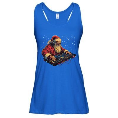 Dj Santa Claus Spinning Christmas Beats Funny House Music Gift Ladies Essential Flowy Tank