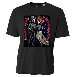 Dancing Skeletons Costume Dia De Los Muertos Day of The Dead Cooling Performance Crew T-Shirt