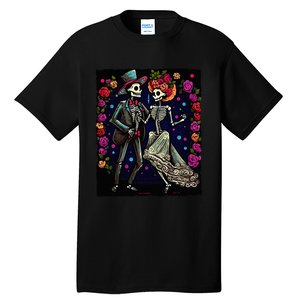 Dancing Skeletons Costume Dia De Los Muertos Day of The Dead Tall T-Shirt