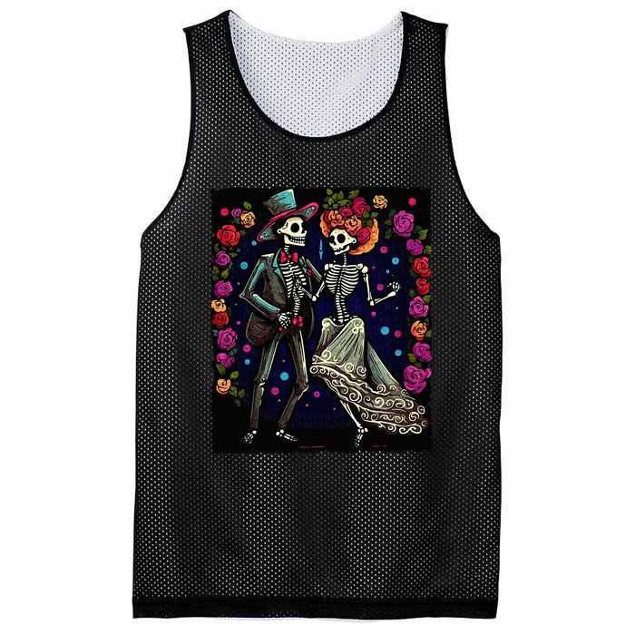 Dancing Skeletons Costume Dia De Los Muertos Day of The Dead Mesh Reversible Basketball Jersey Tank