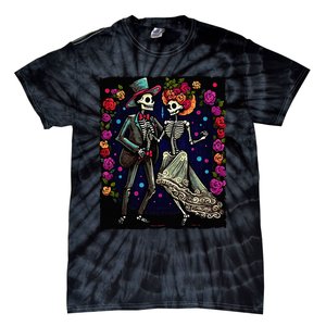 Dancing Skeletons Costume Dia De Los Muertos Day of The Dead Tie-Dye T-Shirt