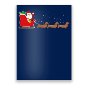 Dachshund Santa Christmas Sleigh Funny Dachshund Xmas Poster