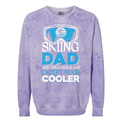 Dad Ski Cool Dad Christmas Stepfather Gift Colorblast Crewneck Sweatshirt