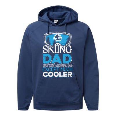 Dad Ski Cool Dad Christmas Stepfather Gift Performance Fleece Hoodie