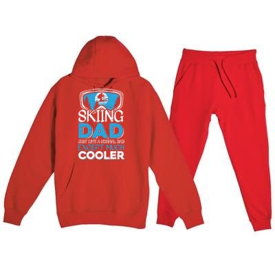 Dad Ski Cool Dad Christmas Stepfather Gift Premium Hooded Sweatsuit Set