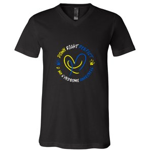 Down Syndrome Down Right Perfect Awareness Trisomy 21 Gift V-Neck T-Shirt