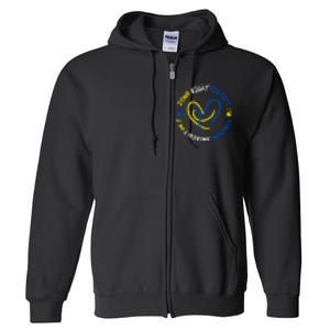 Down Syndrome Down Right Perfect Awareness Trisomy 21 Gift Full Zip Hoodie