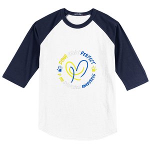 Down Syndrome Down Right Perfect Awareness Trisomy 21 Gift Baseball Sleeve Shirt