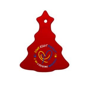 Down Syndrome Down Right Perfect Awareness Trisomy 21 Gift Ceramic Tree Ornament