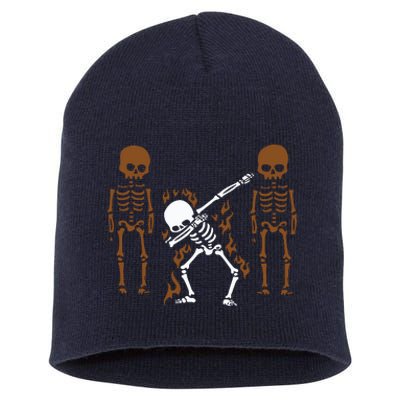 Dabbing Skeleton Dab Dance Halloween Gift Short Acrylic Beanie