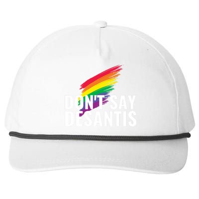 Dont Say DeSantis Rainbow Say Gay Graphic Snapback Five-Panel Rope Hat