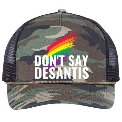 Dont Say DeSantis Rainbow Say Gay Graphic Retro Rope Trucker Hat Cap