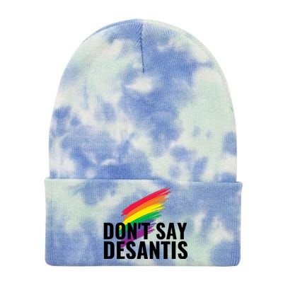 Dont Say DeSantis Rainbow Say Gay Graphic Tie Dye 12in Knit Beanie