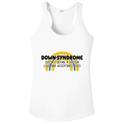 Down Syndrome Doesnt Define A Person Love And Acceptance Does Ladies PosiCharge Competitor Racerback Tank