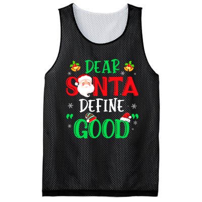 Dear Santa Define Good Funny Christmas Naughty Boy Mesh Reversible Basketball Jersey Tank