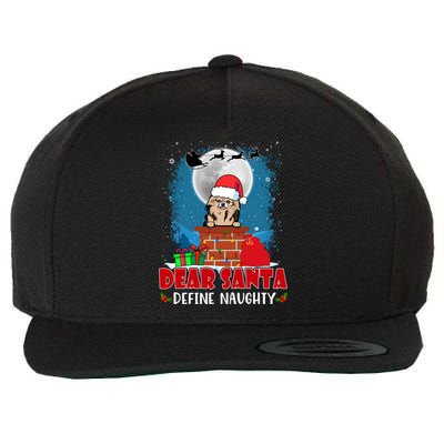 Dear Santa Define Naughty Chihuahua Dog Funny Christmas Great Gift Wool Snapback Cap