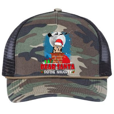 Dear Santa Define Naughty Chihuahua Dog Funny Christmas Great Gift Retro Rope Trucker Hat Cap