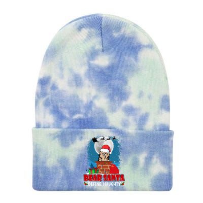 Dear Santa Define Naughty Chihuahua Dog Funny Christmas Great Gift Tie Dye 12in Knit Beanie