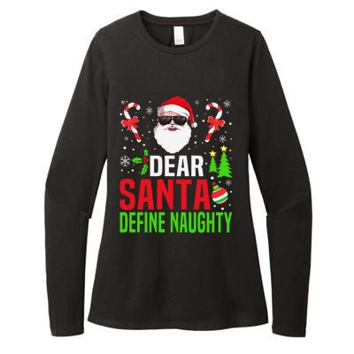 Dear Santa Define Funny Naughty Xmas Family Christmas Pajama Womens CVC Long Sleeve Shirt