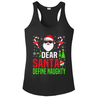 Dear Santa Define Funny Naughty Xmas Family Christmas Pajama Ladies PosiCharge Competitor Racerback Tank