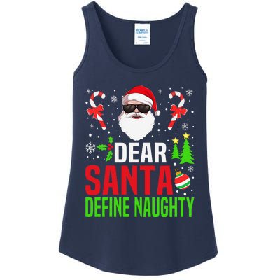 Dear Santa Define Funny Naughty Xmas Family Christmas Pajama Ladies Essential Tank