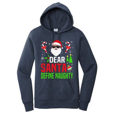 Dear Santa Define Funny Naughty Xmas Family Christmas Pajama Women's Pullover Hoodie