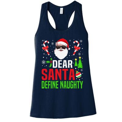 Dear Santa Define Funny Naughty Xmas Family Christmas Pajama Women's Racerback Tank