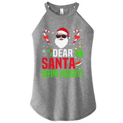 Dear Santa Define Funny Naughty Xmas Family Christmas Pajama Women's Perfect Tri Rocker Tank